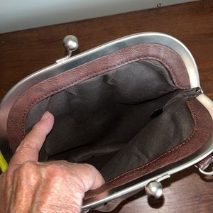 Vintage Brown Leather Crossbody or Large Clutch Excellent Condition